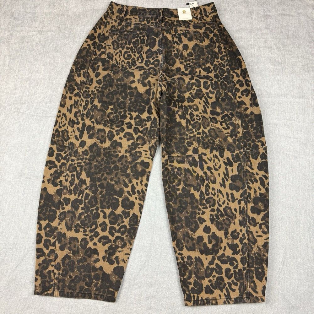 Potili Pants Jeans Women’s Size 12 Wide Leg Leopard Print Fashion Style New - Picture 2 of 10